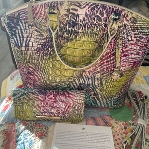 Brahmin Large Duxbury 2 piece set in Wild